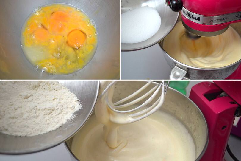 1 tuorli zucchero e farina