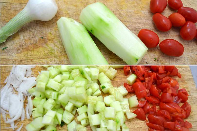 3 pulire e tagliare verdure