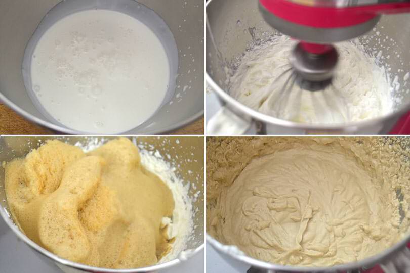 5 montare panna e aggiungere composto