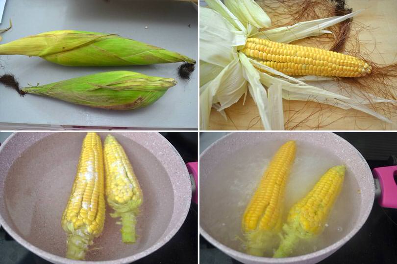 1 aprire e bollire pannocchie