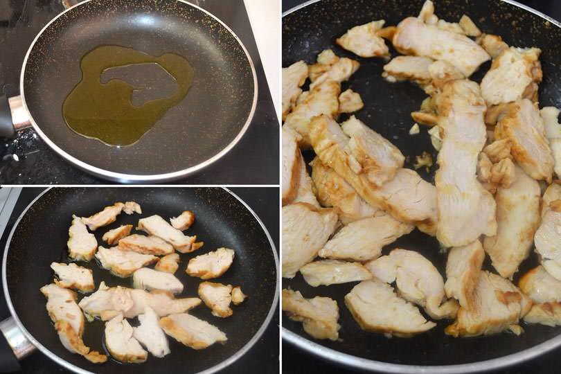 1 cuocere pollo in padella