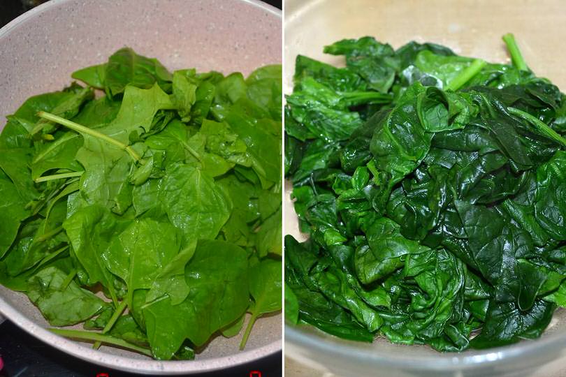 1 cuocere spinaci