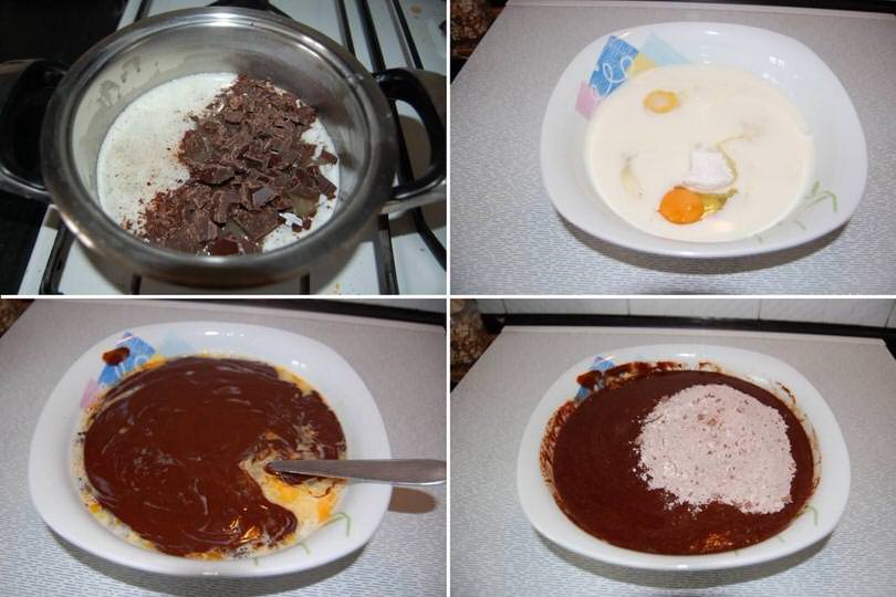 1 sciogliere cioccolato e preparare impasto