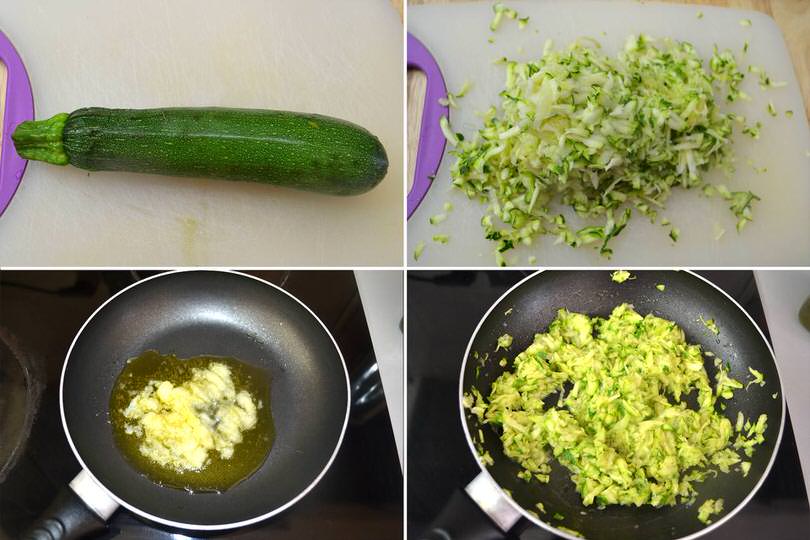 1 tagliare e cuocere zucchine