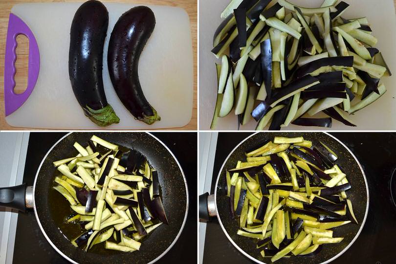 1 tagliare melanzane