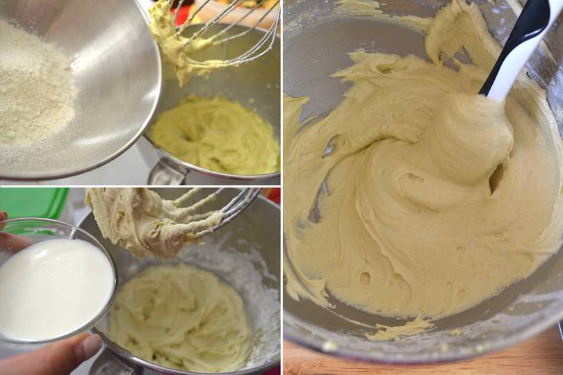 2 aggiungere farina e latte