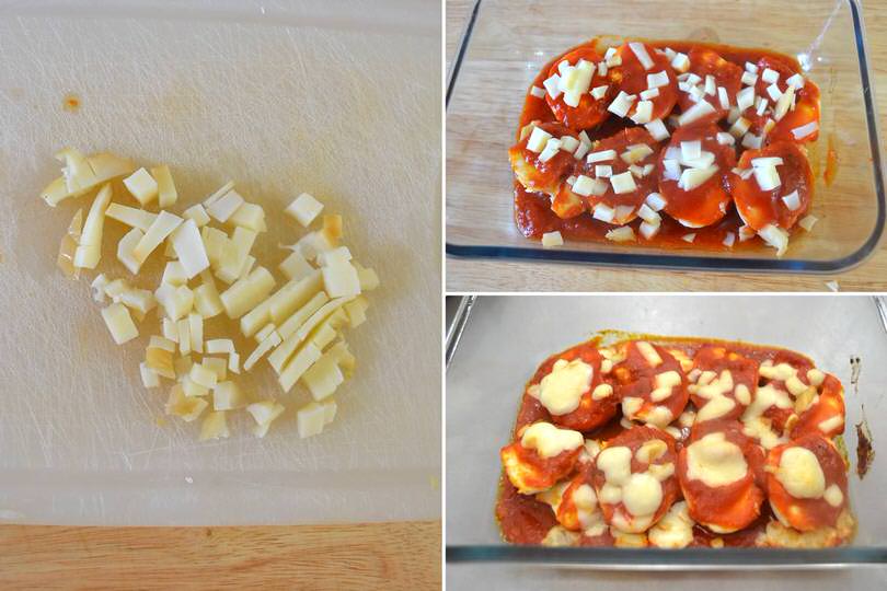 4 aggiungere formaggio e infornare