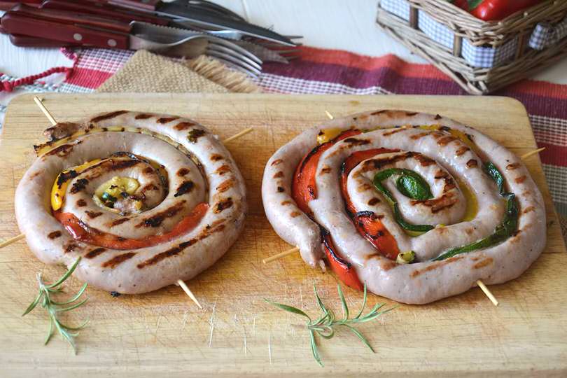Girelle di salsiccia e verdure