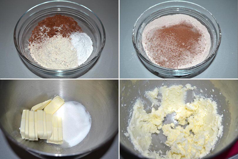 1 lavorare burro e zucchero