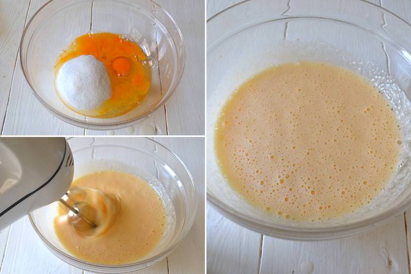 1 montare uova e zucchero