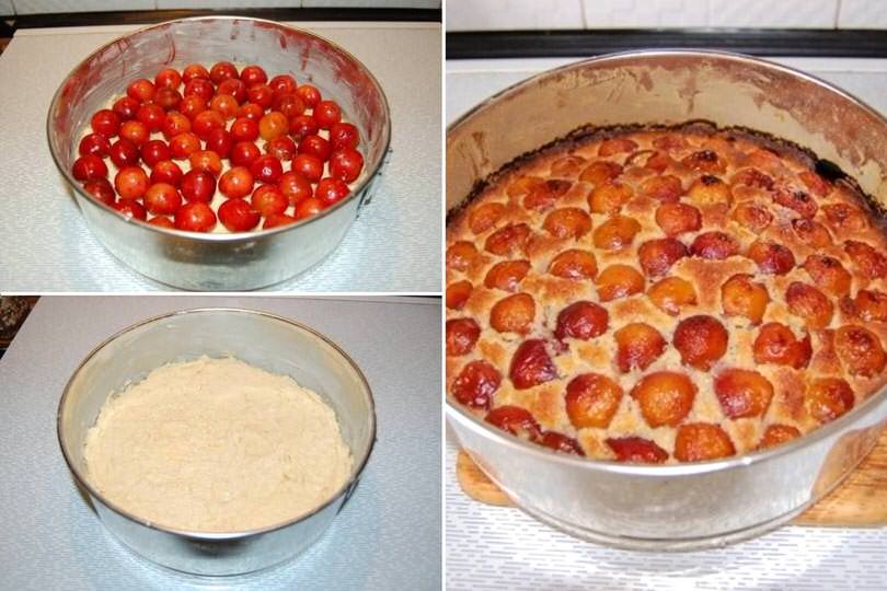 2 aggiungere ciliegie e infornare