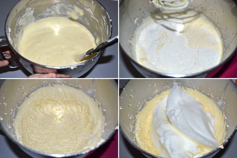 2 aggiungere farina e albumi