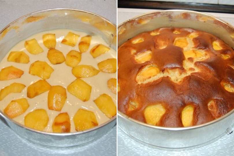 2 aggiungere peche e cuocere