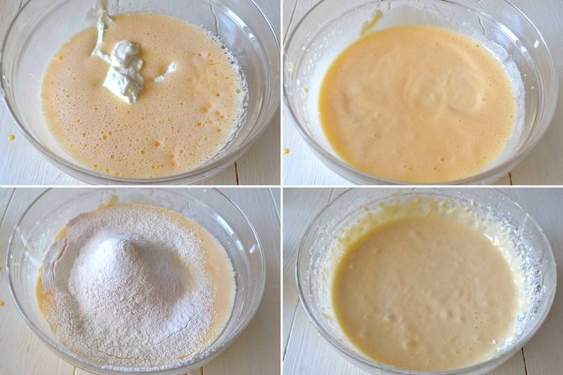 2 aggiungere yogurt e farina