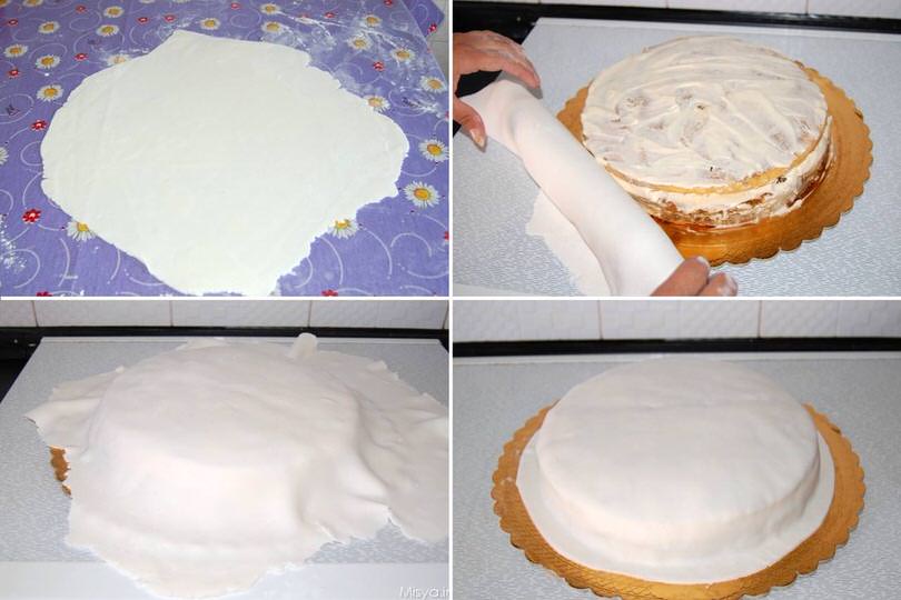 4 ricoprire con pasta di zucchero