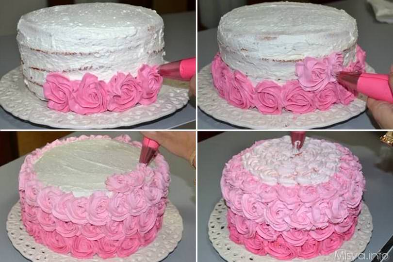 Pink rose cake - Ricetta di Misya