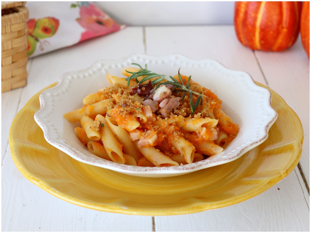 Pasta zucca e pancetta