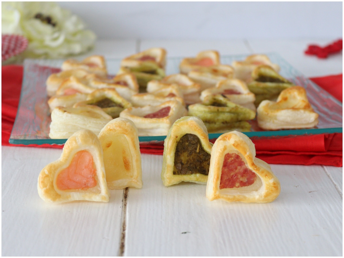 Cuori di pasta sfoglia