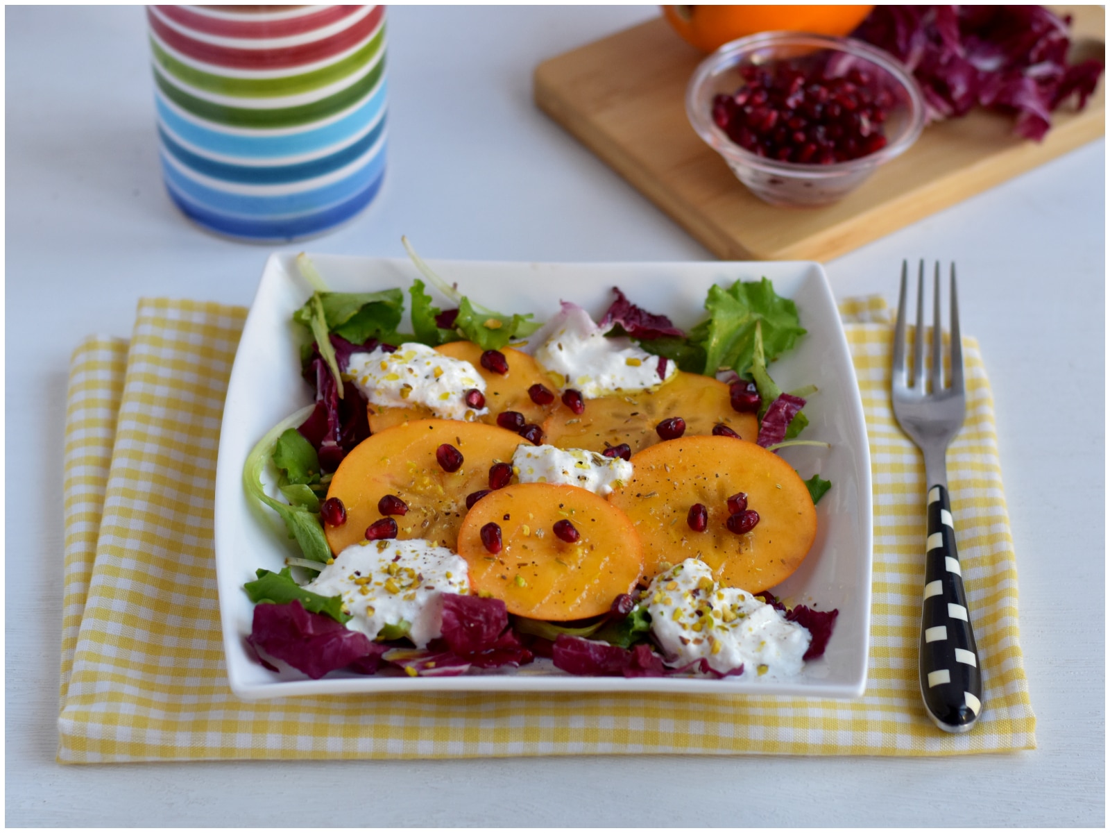 Pomegranate and persimmon apple salad