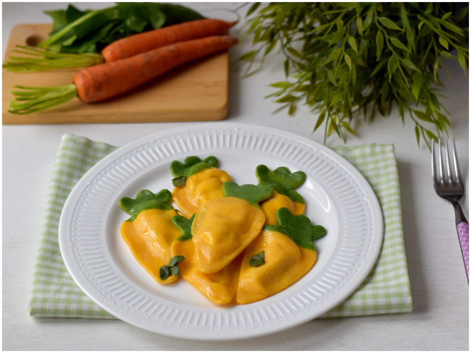 Ravioli a forma di carota