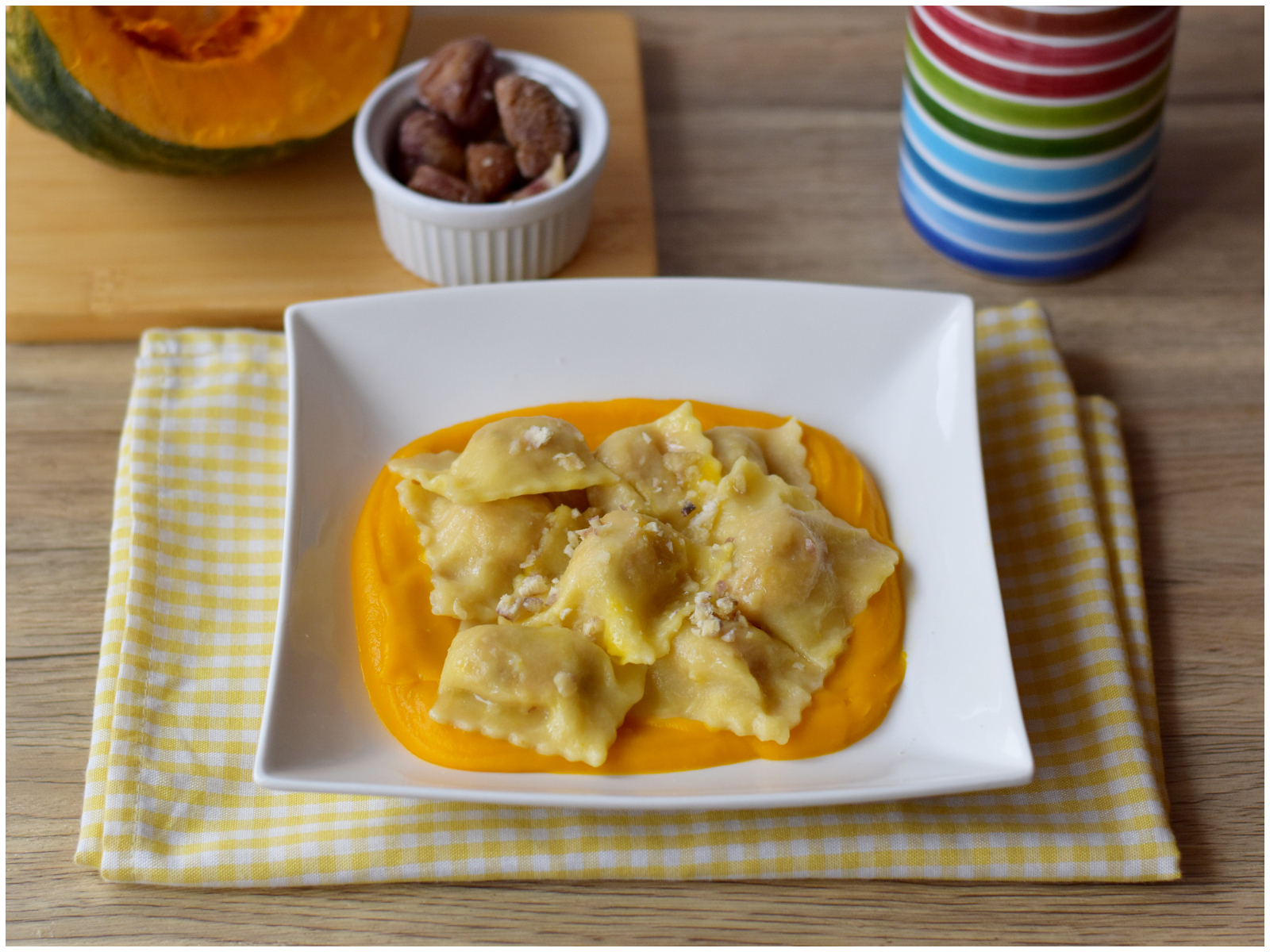 Ravioli di zucca e castagne