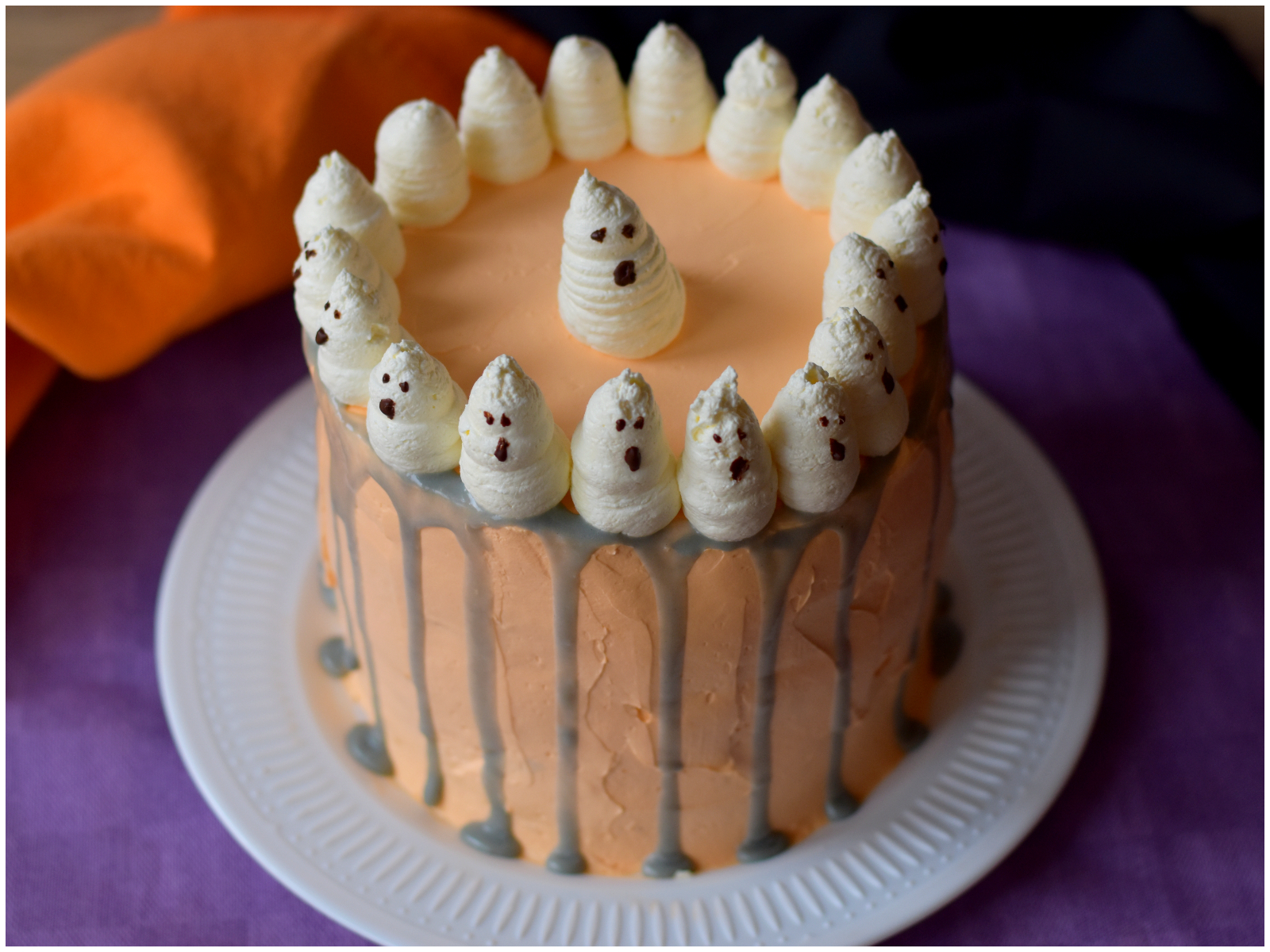 Ghost drip cake