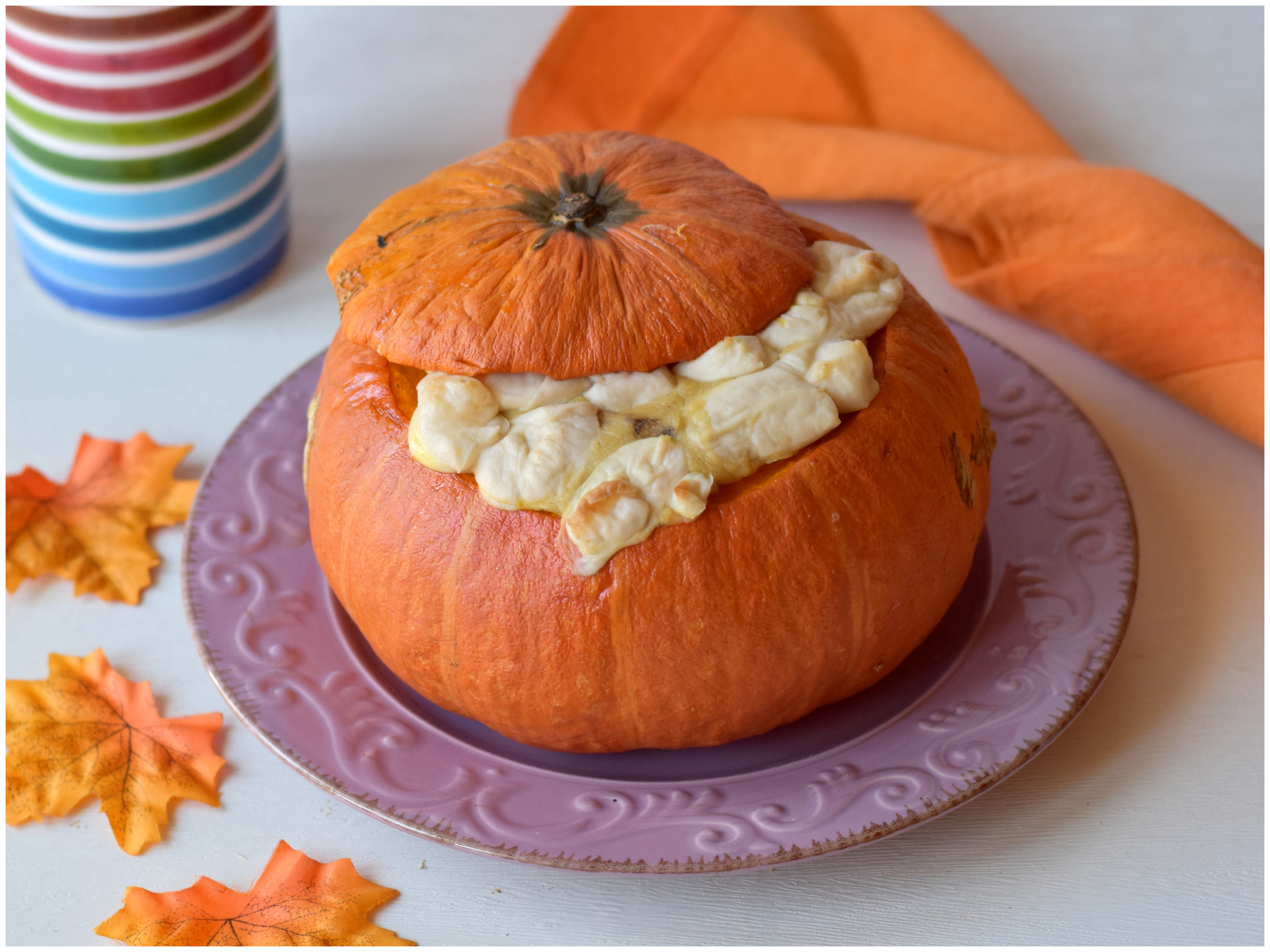 Zucca ripiena di formaggi