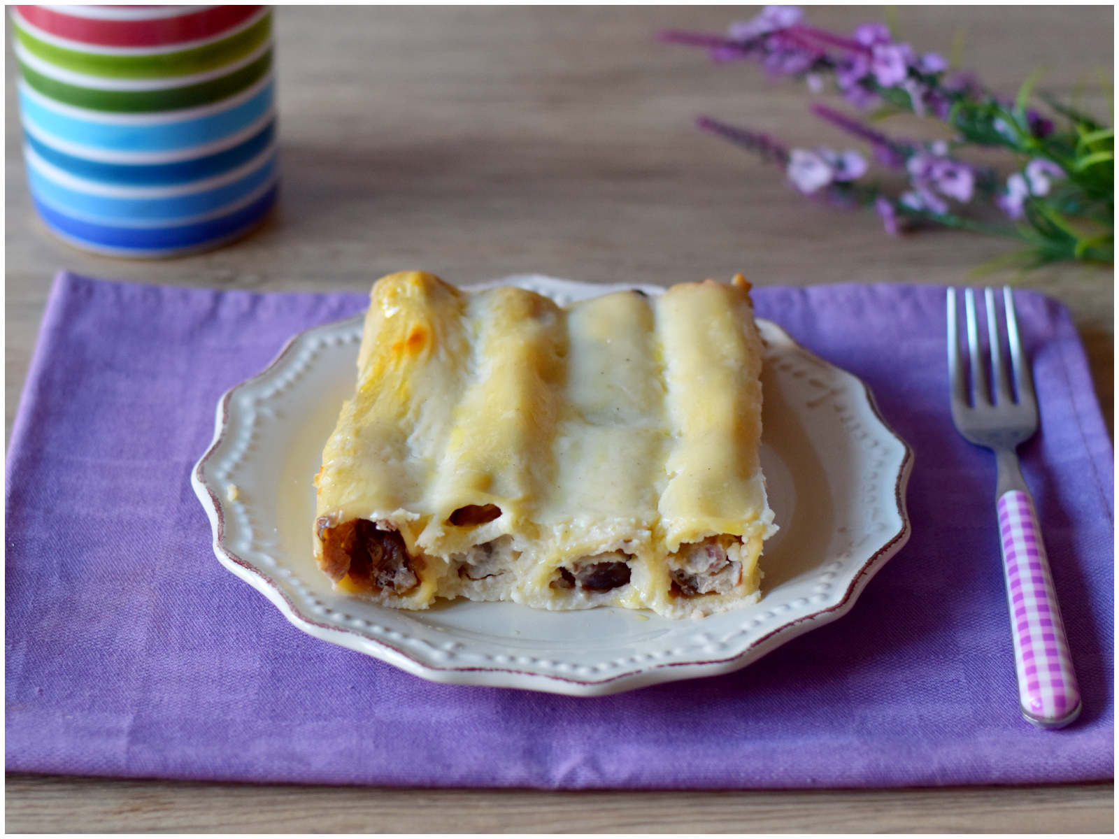 Cannelloni radicchio mele e speck