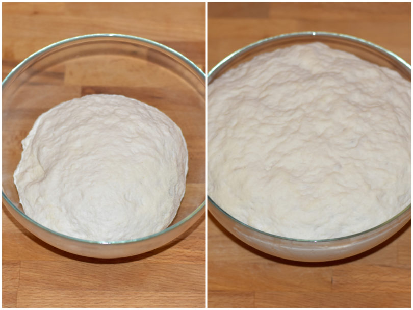 Lievitazione dell'impasto delle pizzette ai fichi