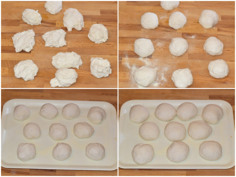 Pizzette stese sulla teglia